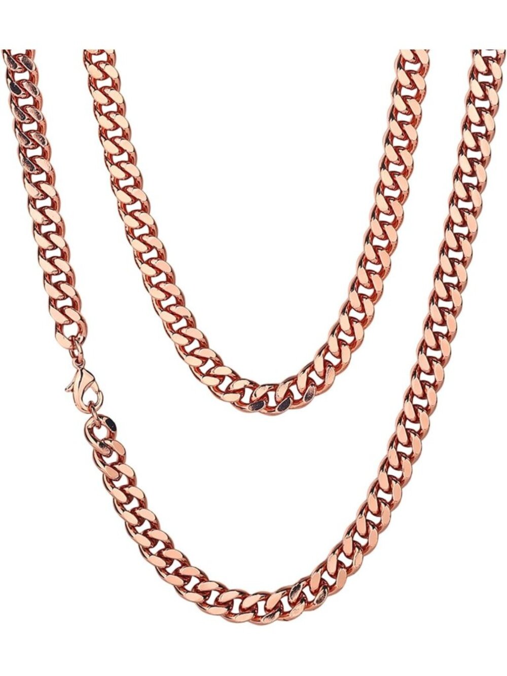 Pure Copper Cuban Link Necklace for Men & Women - 5mm to 12mm Width, Gift Box